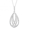Sterling silver cubic zirconia caged pendant necklace