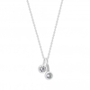 Sterling Silver Cubic Zirconia Charm Pendant Necklace