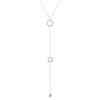 Sterling silver cubic zirconia circle y drop necklace