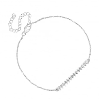 Sterling silver cubic zirconia embellished bar bracelet