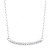 Sterling silver cubic zirconia encased curved bar necklace