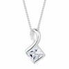 Sterling silver cubic zirconia geometric loop pendant