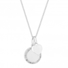 Sterling Silver Cubic Zirconia Heart Disc Pendant Necklace