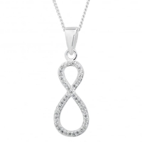 Sterling silver cubic zirconia infinity pendant necklace