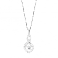 Sterling Silver Cubic Zirconia Infinity Pendant Necklace