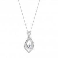 Sterling Silver Cubic Zirconia Infinity Pendant Necklace