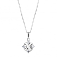 Sterling Silver Cubic Zirconia Knot Pendant Necklace