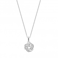 Sterling Silver Cubic Zirconia Knot Pendant Necklace