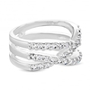 Sterling Silver Cubic Zirconia Multi-Cross Over Ring