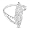 Sterling Silver Cubic Zirconia Multi Cut Long Ring