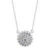 Sterling Silver Cubic Zirconia Pave Cluster Necklace