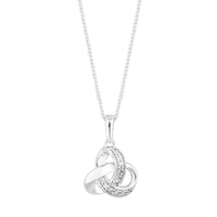 Sterling Silver Cubic Zirconia Pave Knot Pendant Necklace