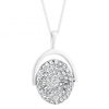 Sterling silver cubic zirconia spinning pendant necklace