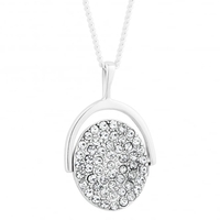 Sterling silver cubic zirconia spinning pendant necklace