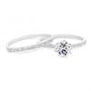 Sterling Silver Cubic Zirconia Stacking Ring Set - Pack of 2
