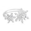 Sterling silver cubic zirconia starburst open ring