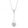Sterling silver cubic zirconia teardrop pendant necklace