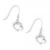 Sterling silver double heart drop earring