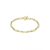 Sterling Silver Gold Belcher Chain T-Bar Bracelet