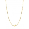 Sterling Silver Gold Belcher Chain T-Bar Necklace