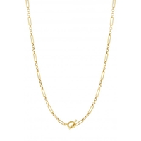 Sterling Silver Gold Belcher Chain T-Bar Necklace