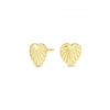 Sterling Silver Gold Heart Shell Stud Earrings