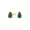 Sterling Silver Gold Malachite Stud Earrings