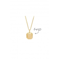 Sterling Silver Gold Octagon Locket Necklace - Personalised By Engraving