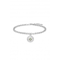 Sterling Silver Gold Opal Charm Bracelet