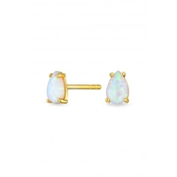 Sterling Silver Gold Opal Stud Earrings