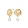 Sterling Silver Gold Pearl Drop Earrings