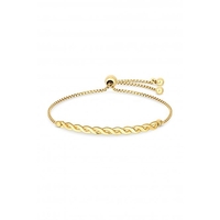 Sterling Silver Gold Plaited Toggle Bracelet