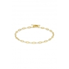 Sterling Silver Gold Small Paperlink T-Bar Bracelet
