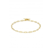 Sterling Silver Gold Small Paperlink T-Bar Bracelet