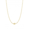 Sterling Silver Gold Small Paperlink T Bar Necklace