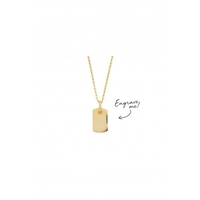 Sterling Silver Gold Tag Necklace - Personalised By Engraving