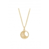 Sterling Silver Gold With Cubic Zirconia Moon Necklace
