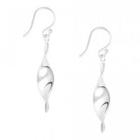 Sterling silver long twist drop earring