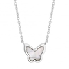 Sterling Silver Mother Of Pearl Butterfly Necklace
