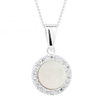 Sterling silver mother of pearl surround drop necklace