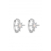 Sterling Silver Opal Starburst Hoop Earrings