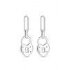 Sterling Silver Paperclip Lock Heart Drop Earrings