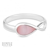 Sterling silver pink mother of pearl infinity ring