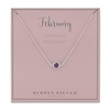 Sterling Silver Purple Amethyst February Birthstone Necklace On A Gift Card
