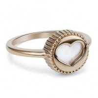Sterling silver rose gold plated heart cut out ring