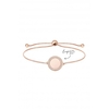Sterling Silver Rose Gold With Cubic Zirconia Round Toggle Bracelet - Personalised By Engraving