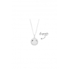 Sterling Silver With Cubic Zirconia Round Necklace - Personalised By Engraving