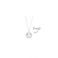 Sterling Silver With Cubic Zirconia Round Necklace - Personalised By Engraving