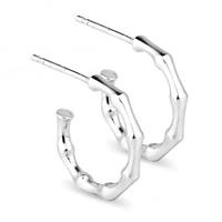 Takenoko sterling silver hoop earring
