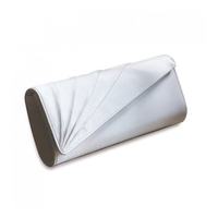 Tess Pleated Ivory Satin Clutch Bag